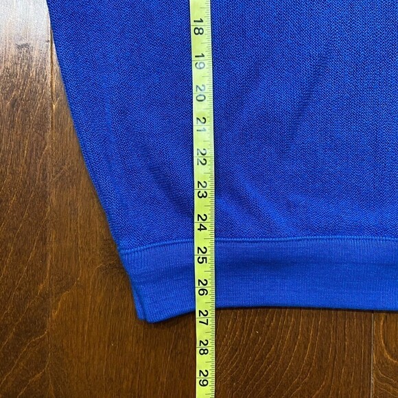 Lacoste Izod Vintage Acrylic V-Neck Sweater Royal Blue Men's Size Large - Picture 7 of 7